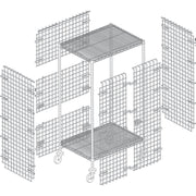 Flint Steel Complete Mobile Security Cart Kit - 36"L x 24"W x 63"H by HUBERT – Alloy Steel, Flint
