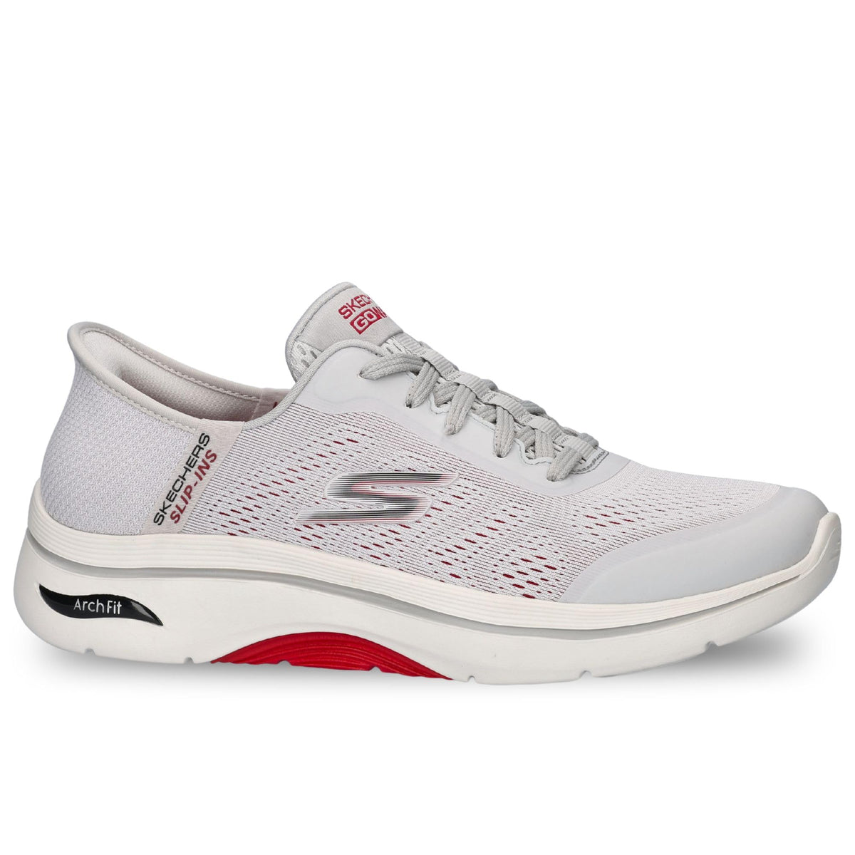 Slip-ins: Go Walk Arch Fit 2.0 - Simplicity 2.5 Men's Shoes by Skechers – 11, Synthetic, Grey, Black, Red, Model 216604-LTGY