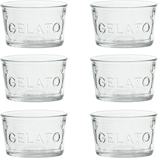 Glass Gelato Cups by 10 Strawberry Street – 7-oz, 7.0 fluid_ounces, Glass, Clear, Pack of 6