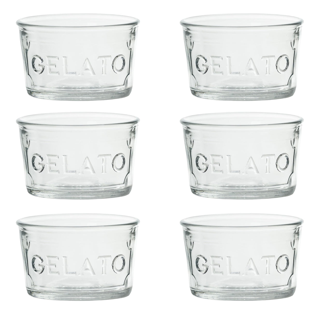 Glass Gelato Cups by 10 Strawberry Street – 7-oz, 7.0 fluid_ounces, Glass, Clear, Pack of 6