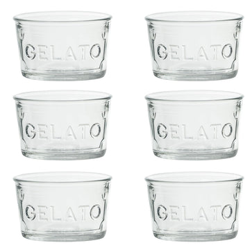 Glass Gelato Cups by 10 Strawberry Street – 7-oz, 7.0 fluid_ounces, Glass, Clear, Pack of 6