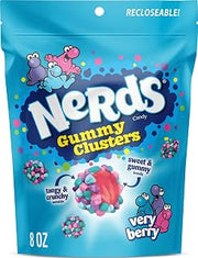 Nerds Gummy Clusters Candy, Very Berry, Crunchy and Gummy, 8 Ounce