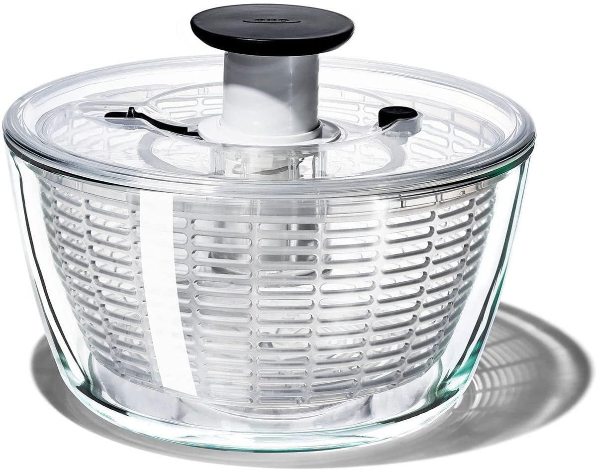 OXO Salad Spinner Glass + Locking Tongs / Stainless Steel / 1 Spinners
