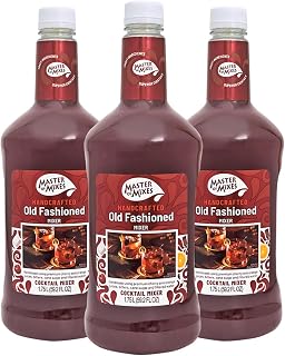 MASTER OF MIXES Old Fashioned Drink Mix, Ready to Use, 1.75L, 3 Pack | Consistent Blend of Cherry, Orange, Simple Syrup & Aromatic Bitters | Cocktail & Mocktail Drink Recipes, Pour Ready