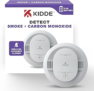 Kidde Smoke & CO Detector, AA Battery-Powered, 30CUDR-V, 1 Pack | Voice Alerts, 2-in-1 Detection, LED Status Lights, Easy Installation, and 85dB Alarm, Ideal for Homes and Apartments