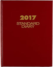 AT-A-GLANCE Diary 2017, Daily, Standard, 7-1/2 x 9-7/16", Red (SD37413)