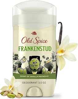 Old Spice Aluminum Free Deodorant for Men, Fallidudes Limited Edition, 24/7 Frightful Freshness and Odor Protection, Frankenstud with Vanilla Pistachio Scent, 3.0 oz
