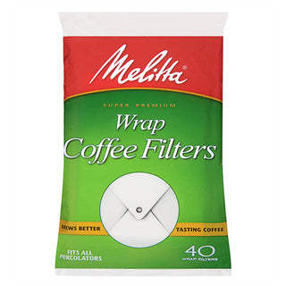Wrap Around Coffee Filters 627402 - 40 Ea (3) by Melitta – 0.0600, Paper, White, Pack of 3