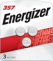 Energizer 357/303 Batteries (3 Pack), 1.5V Silver Oxide Button Batteries | Reliable power, button battery for keyless entry and calculators, key fob battery, no mercury, SR44 battery equivalent