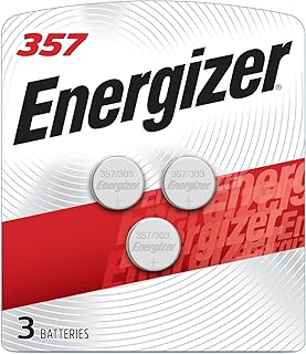 Energizer 357/303 Batteries (3 Pack), 1.5V Silver Oxide Button Batteries | Reliable power, button battery for keyless entry and calculators, key fob battery, no mercury, SR44 battery equivalent