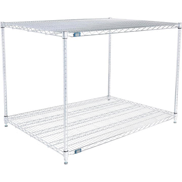 ESD, 2 Tier, Wire Shelving Starter Unit, 60W X 36D X 34H by Nexel – 60" W x 36" D x 34" H, Alloy Steel, Chrome, Model 36603ESD2