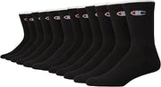 Champion Men's Crew Socks Pack, Double Dry Performance, Gym Socks, Moisture Wicking, 8-pack