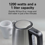 1 Liter Hot Water Tea Kettle by Hamilton Beach Commercial – 1.1 Quarts, 1.0 liters, Stainless Steel, Silver, Model HKE110