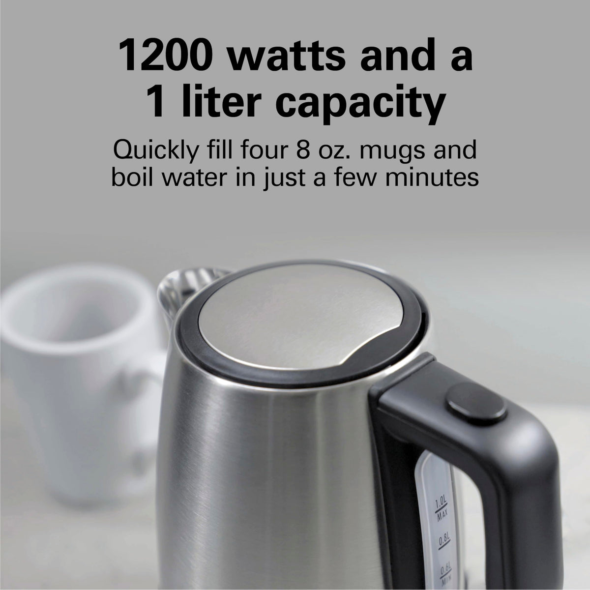 1 Liter Hot Water Tea Kettle by Hamilton Beach Commercial – 1.1 Quarts, 1.0 liters, Stainless Steel, Silver, Model HKE110
