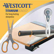 8-Inch Titanium Bonded Straight Scissors by Westcott – 4-Pack, Titanium, Yellow, Pack of 4, Model 17784
