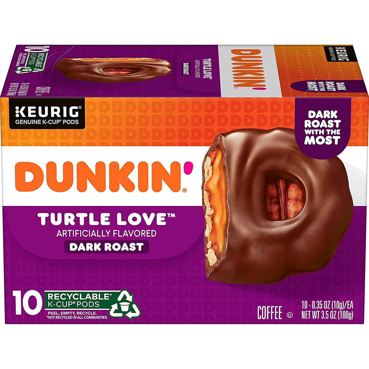 Turtle Love Flavored K Cups by Dunkin' – 10 Count (Pack of 1)