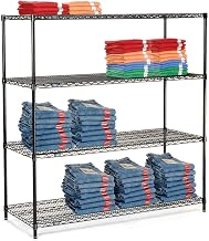 Nexel 5 Tier Black Epoxy Wire Shelving Starter Unit, 72" W x 21" D x 86" H
