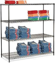 Nexel 5 Tier Black Epoxy Wire Shelving Starter Unit, 60" W x 24" D x 86" H