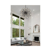 Vera 32 Light Pendant by Lighting Design – Metal, Clear, Model 2550D44BK