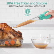 U-Taste Angled Turkey Baster, 1.5oz Heat Resistant Tritan Silicone, Aqua Sky