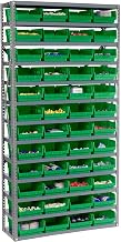 Global Industrial 13 Shelf Steel Shelving with (48) 4" H Plastic Shelf Bins, Green, 36x12x72