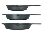 Seasoned Cast Iron 3 Skillet Bundle. 12 Inches and 10.25 Inches with 8 Inch Set of 3 Cast Iron Frying Pans by Lodge – 3 Piece Skillet Set, 3.0 pints, Iron, Black, Pack of 3