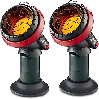 Mr. Heater 3800 BTU Portable Little Buddy Propane Emergency Heater with Push Start Button for Indoor and Outdoor Use, (2 Pack)