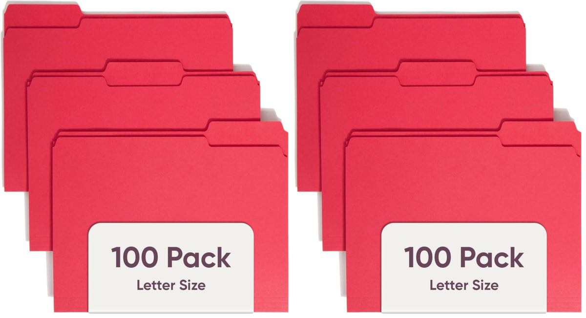 SMEAD Red / 100 Count (Pack of 2) / File Folder Colored