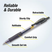 G2 Premium Gel Pens by PILOT – 4 Count (Pack of 1), Rubber, Black, Model 31254