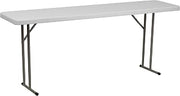 Flash Furniture 6 ft Plastic Folding Training Table, Granite White | Durable Construction, Commercial Use