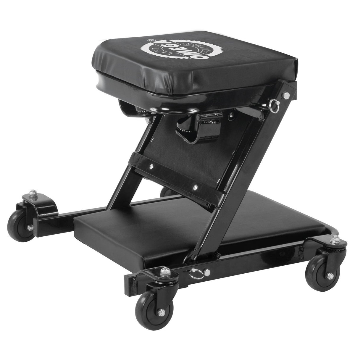Omega Black Low Profile Z-Creeper - 450 lbs. Capacity by Omega Lift Equipment – 41.34"L x 40"W x 4.25"H, Polyvinyl Chloride, Black, Model 91452