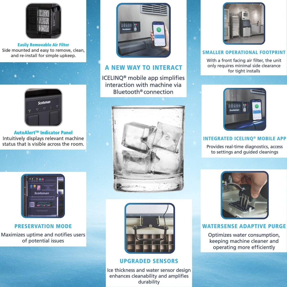 Prodigy Elite Medium Cube 22" Ice Maker - 464 lb/Day by Scotsman – 464 lb / Day - No Storage, 0.0 pounds, Model MC0522MAX-1