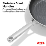 Hybrid 8” Nonstick Stainless Steel Frying Pan by OXO – 8" Frying Pan Skillet, 2.0 cups, Ceramic, Stainless Steel, Model CC010461-001