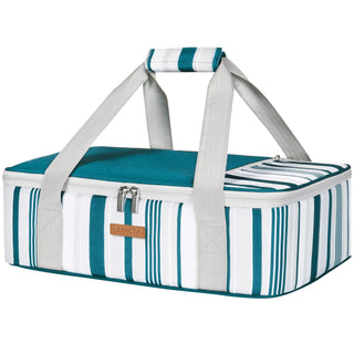 Luncia Insulated Casserole Carrier, Single Decker Tote, Green 15.7 x 11.4 x 4.7 Inch