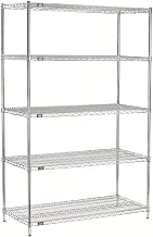Global Industrial 5 Shelf, Chrome Wire Shelving Unit, Starter, 24" W x 14" D x 74" H