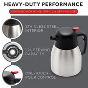 Winco 40.6 Ounces / Stainless Steel, Black / Modern Carafes