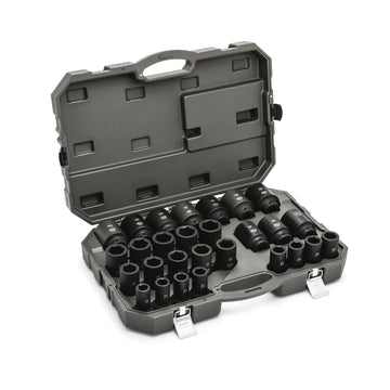 28 Piece 3/4" Drive 6 Pt Metric Deep Impact Socket Set by GEARWRENCH – One Size, Chrome Molybdenum Steel, Chrome, Model 84033
