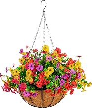 Nearly Natural 24in. UV Resistant Artificial Daisy Hanging Basket DIY Kit (Indoor/Outdoor)
