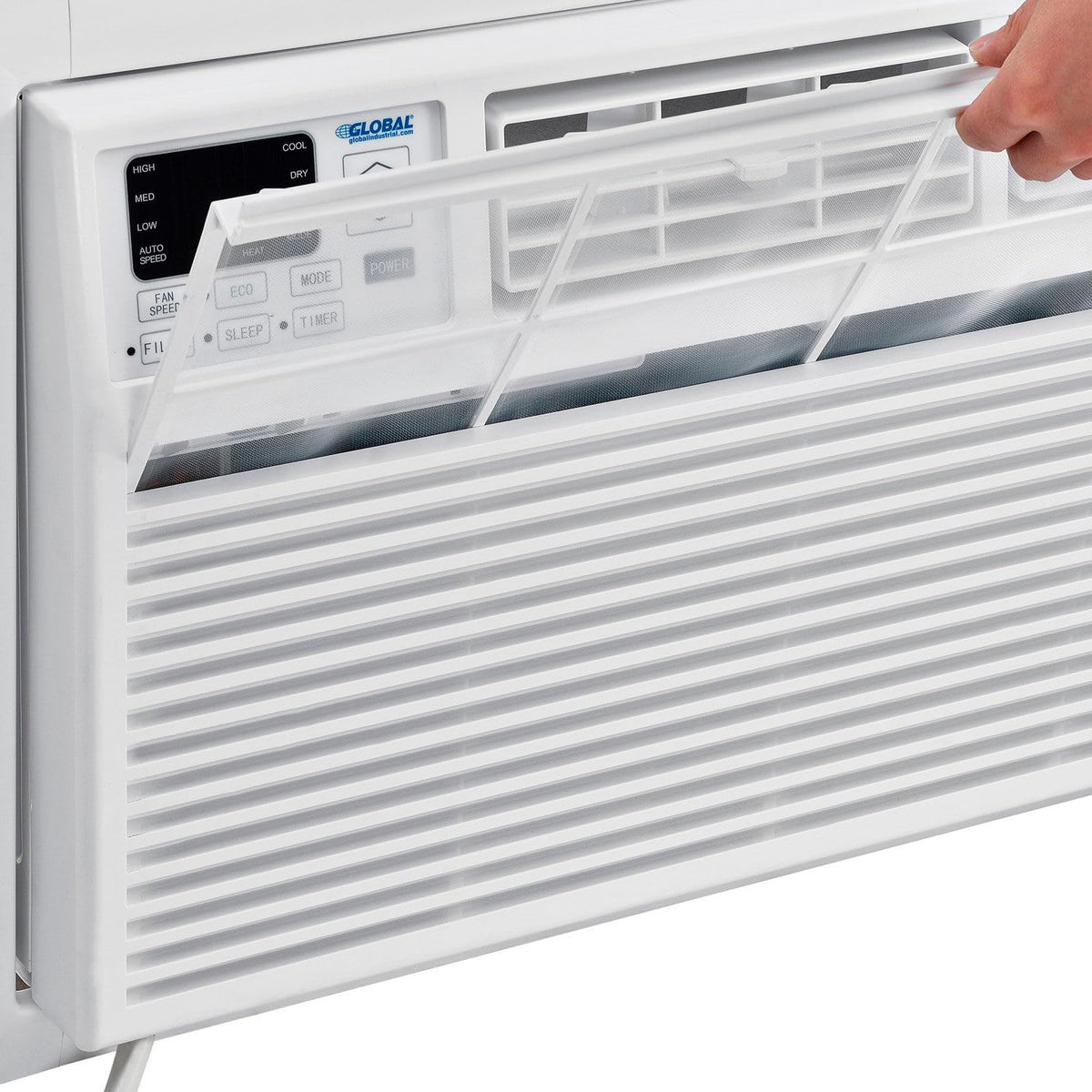 12,000 BTU Through The Wall Air Conditioner, Cool with Heat, 208/230V by Global Industrial – 20.25"L x 24.19"W x 14.5"H, 1.0 tons, White, Model TTW-12ERA2/J5U