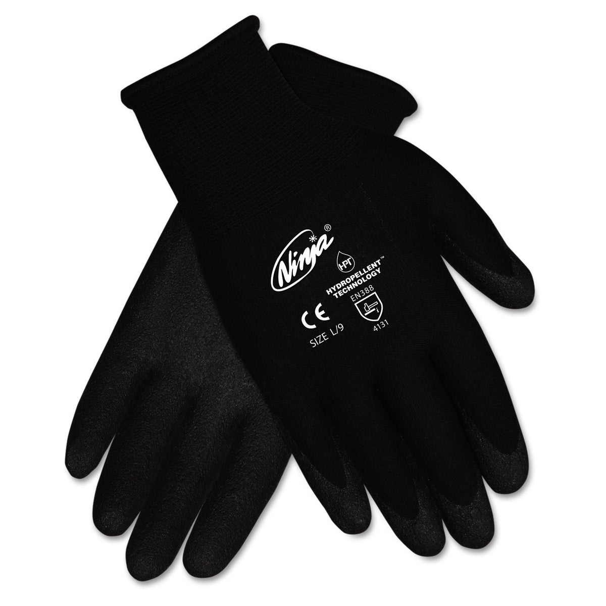 Ninja HPT PVC Coated Nylon Gloves by Memphis – Medium, Polyvinyl Chloride, Black, Model N9699MBX