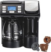 Hamilton Beach FlexBrew Trio 2-Way Coffee Maker, Compatible with K-Cup Pods or Grounds, Combo, Single Serve & Full 12c Pot, Black - Fast Brewing, Refurbished (R49934)