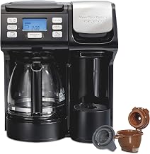 Hamilton Beach FlexBrew Trio 2-Way Coffee Maker, Compatible with K-Cup Pods or Grounds, Combo, Single Serve & Full 12c Pot, Black - Fast Brewing, Refurbished (R49934)
