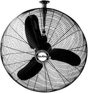 Air King 9374 24-Inch Industrial Grade Oscillating Ceiling Mount Fan, 1/3-Horsepower, Black Finish