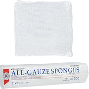 Henry Schein All-Gauze Sponges, 2" x 2", 12-Ply, Non-Sterile, 200 Ct