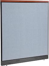Global Industrial 60-1/4"W x 65-1/2"H Deluxe Office Partition Panel with Pass Thru Cable, Blue