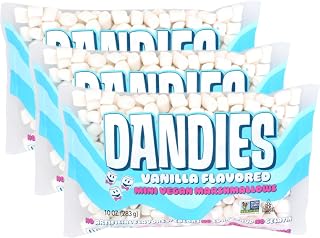 DANDIES Mini Vegan Marshmallows, No Artificial Flavorings, Food Dyes, Corn Syrup, or Gelatin, Perfect for Roasting, S’mores, or Snacking (3 Pack)