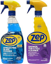 Zep Tub & Tile Cleaner & Streak-Free Glass Cleaner - 32 oz (1 of Each)