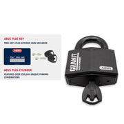 37/55 MK KD Granit Alloy Steel Padlock Master Keyed (Code 0694) by ABUS – KD, Alloy Steel, Black, Model 37917