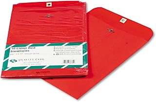 Quality Park 38734 Clasp Envelopes, Gumming, 9-Inch x12-Inch, 10/PK, Red