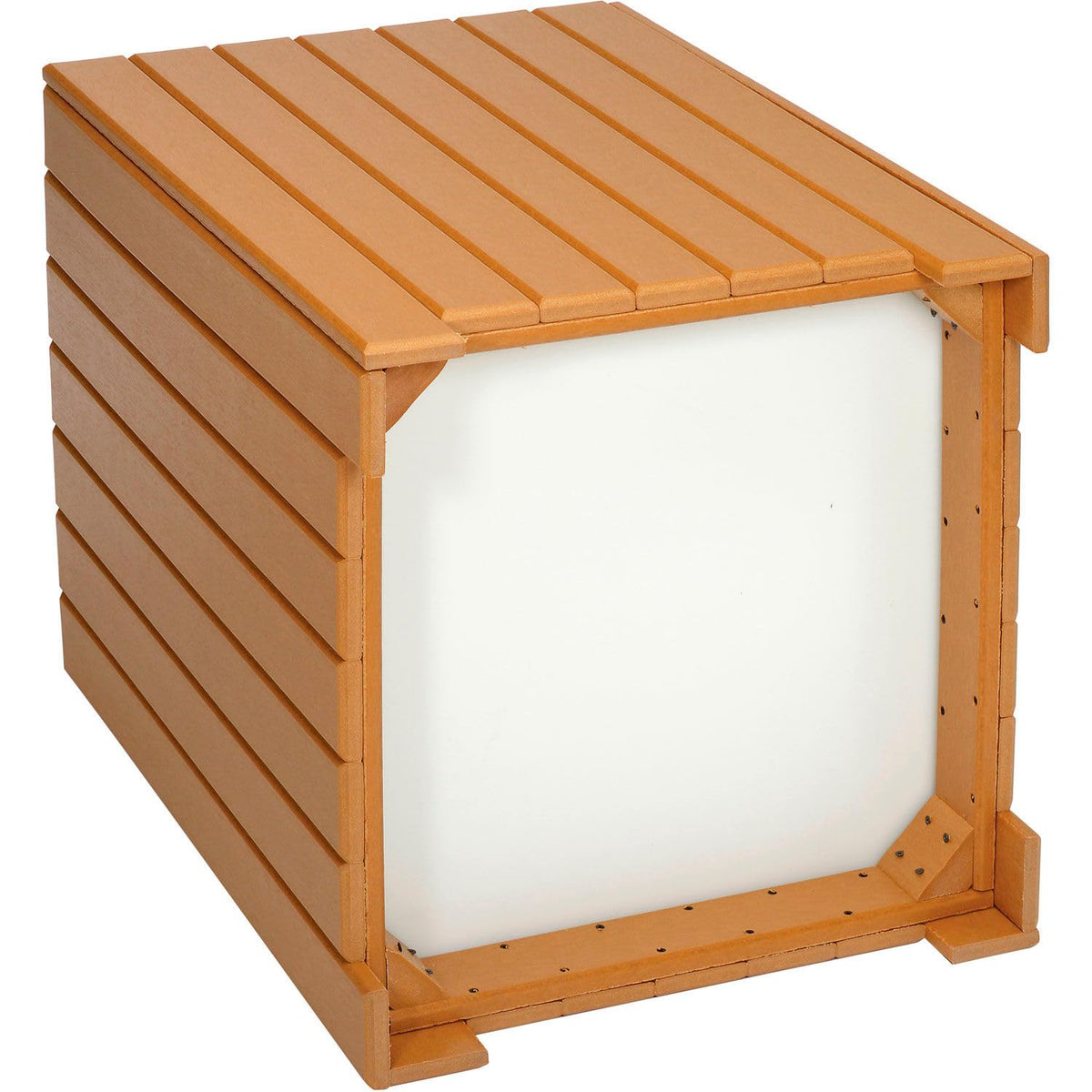 Square Recycled Plastic Receptacle W/Liner by Global Industrial – 32.0 gallons, Recycled Plastic, Cedar, Model 641322CD